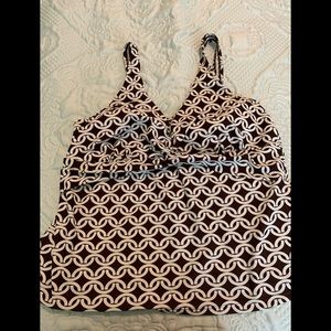 Sonoma brown and white bathing suit top